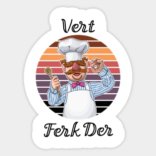 vert der ferk retro COLOR Sticker